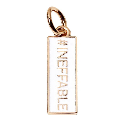 Rectangle Shape Shoelace logo Charms Enamel Bracelet Accessory Embossed Letter hang Tags for Necklace