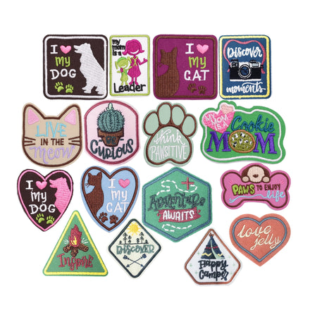 Cute Cartoon Pet Embroidery Badge Applique Iron on Patch Cat Dog Patch