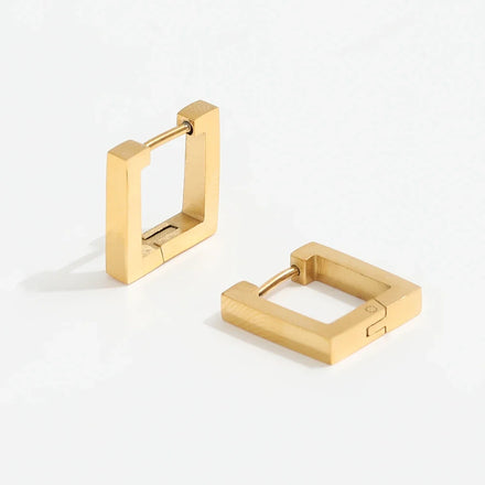 Fenny Minimalist Geometric Square Huggie Earring Fast Delivary Non Tarnish Wholesale Stainless Steel Ladies Jewelry