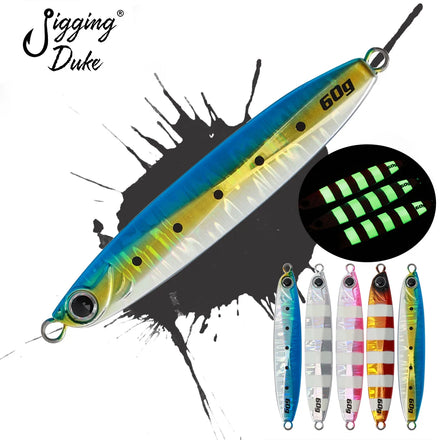 Japanese Hologram Luminous 35g/45g/60g/80g/100g Saltwater Tuna Fishing Lure Metal Jig Bait Boat Fishing Jigging Lure