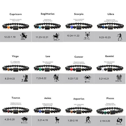 Popular Natural Black Agate Stone Hand String Bracelet Elastic Birth Stone Bracelet for Men