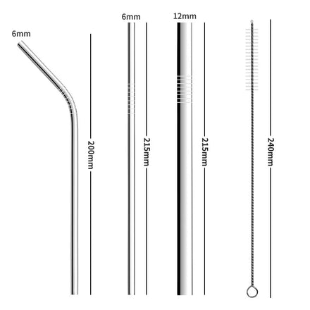 Eco Friendly bar Accessories Drinking Reusable Straw 4 Pcs Reusable Metal Straws for Beverage Juice