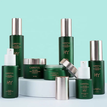 100 120ml Glass Cosmetic Spray Bottle 30 50g Green Skincare Jar 20ml 30ml 60ml Luxury Glass Bottles for Cosmetics Packaging