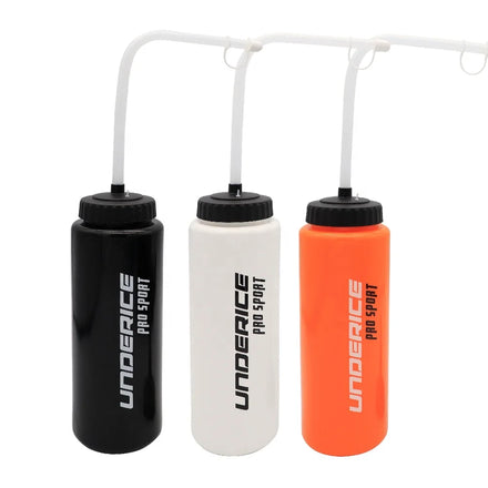 Underice NEWHOKEY-02 Durable 1 Liter Sports Water Bottle Straw Easy Squeeze Grip BPA Free Plastic for Hockey Ice Hockey Helmets