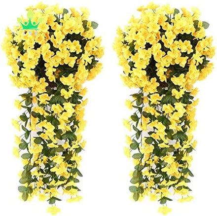 Multicolor Artificial Ivy Wisteria Garland Indoor and Outdoor Hanging Decoration with Violet Flower for Graduation Occasions