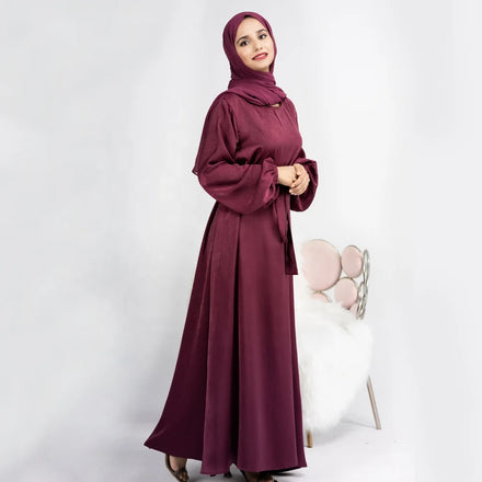 Loriya Traditional Islamic Clothing Muslim Daily Wear Casual Summer Abaya Women Muslim Dress Solid Color Elegant Modest Abaya