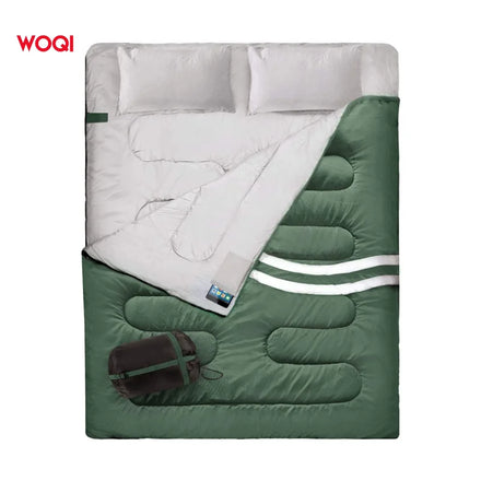 WOQI Hot Sale Windproof Heavy-duty Anti-snag Economically Outdoor Camping Double Sleeping Bag