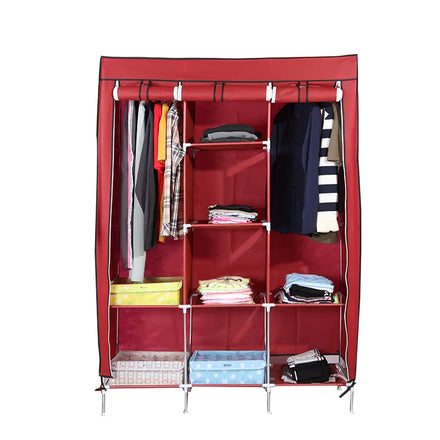 Multifunctional Wholesale Eco-friendly Modern Design Folding Wardrobe Leather Doors Non-woven Large Capacity Home Furniture