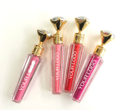 Wholesale Custom Logo Moisturizing Smooth Glitter Luxury Diamond Vegan Lip Gloss