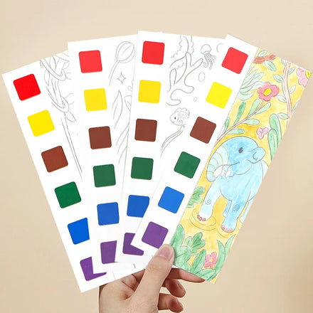 Customize Travel Pocket Watercolor Kit Portable Pocket Watercolor Painting Book Watercolor Bookmarks to Paint for Kids