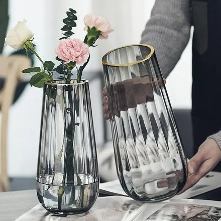 Modern Clear Home Decor Ornament2023 Aestheticcheap Glass Vase for Wedding Table