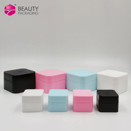 5g 10g 20g 30g 50g Wholesale Custom Black Square Face Cream Container Square Plastic Cosmetic Jar for Nail Gel