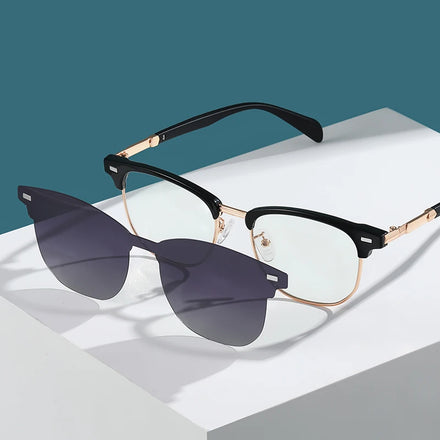 Magnetic Clip on Sunglasses Unisex TAC Polarized Anti Glare Sun Shades Eyeglasses Frame Sun Glasses
