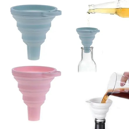 Wholesale Plastic Foldable Kitchen Cheap Multi-functional Silicone Funnel for Cooking Spice
