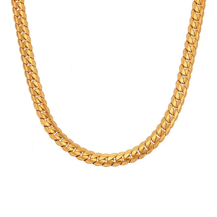 Simple Bracelet Necklace Jewelry Stainless Steel Gold Plated Necklace Lace Cuban Chain Necklace for Women Girls