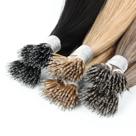 Wholesale Raw Cuticle Aligned Russian Hair Remy Virgin Double Drawn Nano Tip Human Hair 12A Grade Single Weft