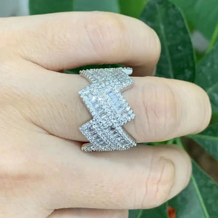 Luxury Custom 15mm Hiphop Baguette Fancy Moissanite D VVS1 Pass Diamond Tester Engagement Wedding Rings Brand