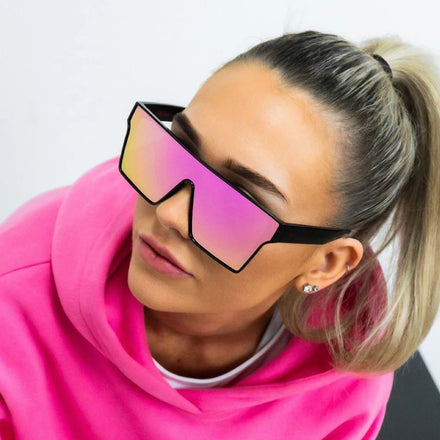 2025 Luxury Big Square Sunglasses Women Brand Designer Retro Mirror Blue Sun Glasses Female Oversized Black Shades Oculos UV400