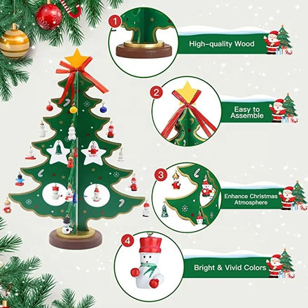 2023 Hot Selling Artificial Table Decoration Mini Exquisite MDF Material ZIYI Brand Christmas Snow Threes Christmas Gifts for