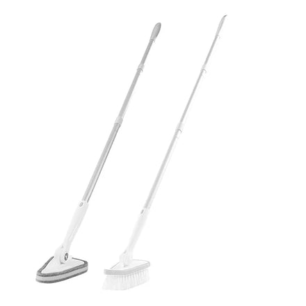 Hot Selling 2-in-1 Tile Cleaning Brush Scrubber Sponge Head with Extendable Handle and Stiff Bristles for Bath Tubs and Tiles