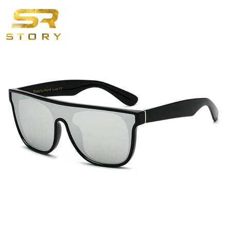 MS28013 Fashion Brand Design Classic Retro Tortoiseshell Flat Top Sun Glasses Mirrored Silver Square Sunglasses for Women Men