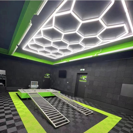 New Hex Lights for Car Garage Hanging Ceiling Work Polisher Detail Hexagon Lighting Auto Car Detailing Light
