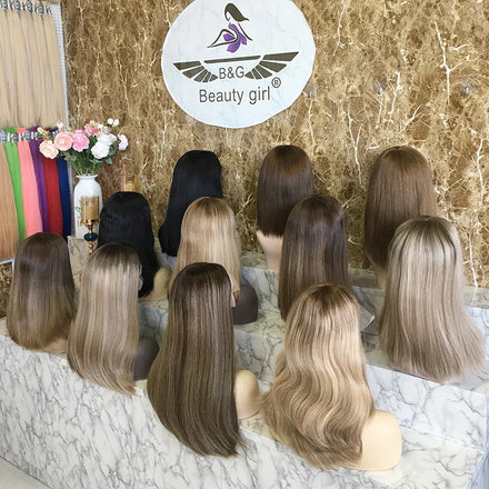 Salon Luxe Medium Brown Lace Top Jewish Women Virgin Brazilian Human Hair Cabello Humano Glueless Full hd Lace Wigs