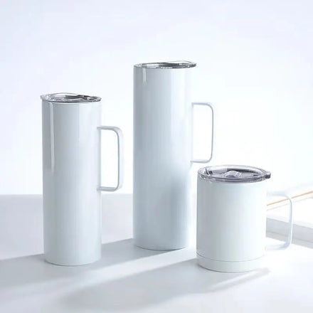 RubySub 12oz 16oz 24oz Stainless Steel Insulated Straight Sublimation Blank Tumbler With Handle