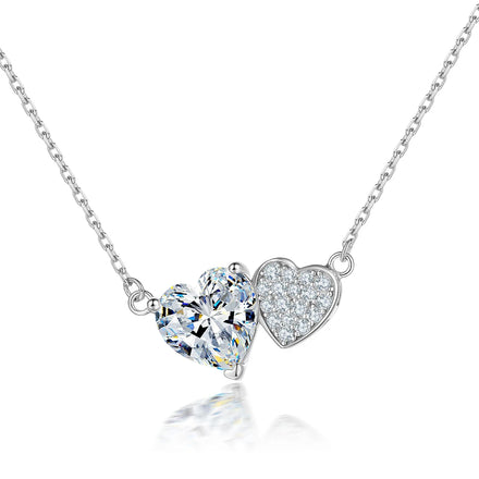 Charm Heart Necklace 925 Silver Pendant Necklace for Women