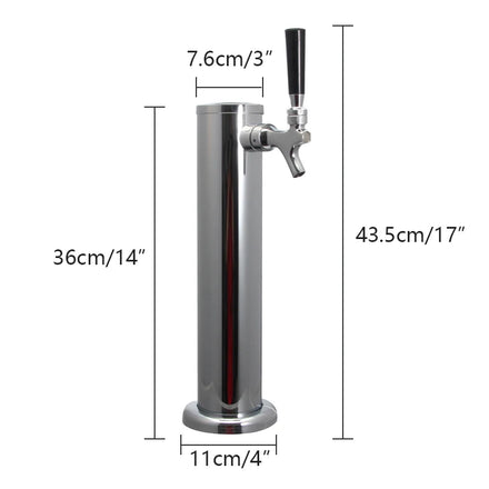 Stainless Steel Beer Tower with 1 Tap / 2 Taps / 3 Taps and Drip Tray Draft Beer Column Bar Accessories Eco-Friendly