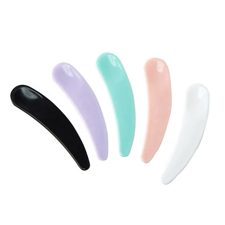 Custom Logo Beauty 6cm Makeup Tools Black Acrylic Face Cream Spoon Plastic Cosmetic Spatula