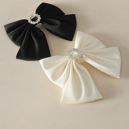 Genya Hair Bow Fabric Hair Bows with Clips for Girls Hair Accessories Barrette Assortment Bow Large Satin