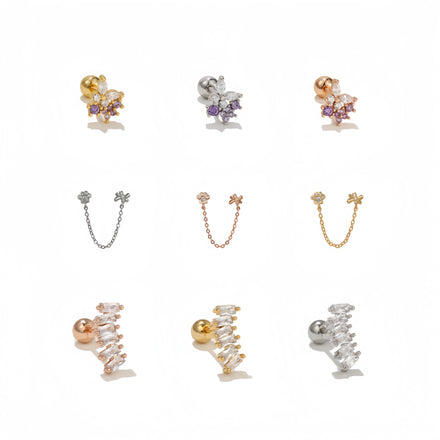 Zuola Trendy 5A Zircon Titanium Stud Earrings Hypoallergenic Secure Delicate Sparkling Minimalist Piercing Jewelry Gold Plated