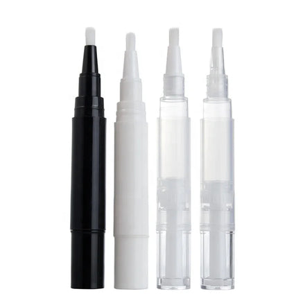 LZ Pack Stock 100pcs 5ml Clear Black Twist Teeth Whitening Pen Dispenser Bottle Custom Private Label Cuticle Oil Pen With Brush