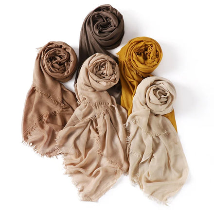 Factory Wholesale Spring Beautiful Women Solid Cotton Muslim Scarf Soft Plain Viscose Modal Hijab Headscarf