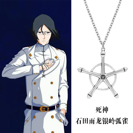 Anime Pentagram Metal Pendant Quincy Thousand Year Blood War Necklace Cosplay Accessory