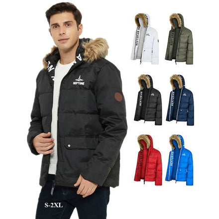 Duck Down Feather Parka Jacket Men Puffer Jacket Winter Warm Heavyweight Waterproof Down Coat Faux Fur Men Down Puffer Jacket