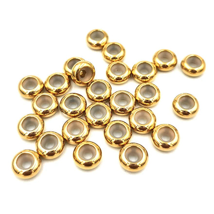 Customize Various Specifications Stainless Steel Plated Gold Slider Bead Adjustable Bracelet Jewelry Spacer Beads