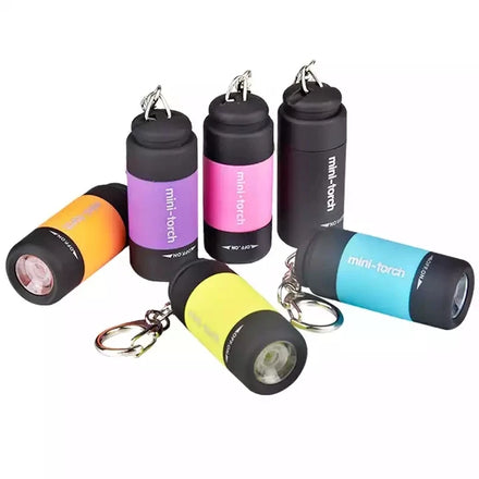 Helius Led Mini Torch Light USB Rechargeable Portable Flashlight Keychain Torch Lamp Waterproof Light Hiking Camping Flashlights