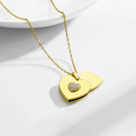 Valentine's Day Made Opened Photo Picture Locket Pendant Living Memory Stainless Steel Locket Heart Crystal Necklaces Women