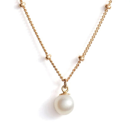 Milskye Delicate Ladies Jewelry 18k Gold Plated 925 Silver Beads Baroque Pearl Pendant Necklace