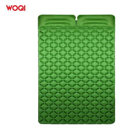 WOQI Wholesale Cheap Large Size Outdoor Double Sleeping Inflatable Camping Pad with 40D Nylon TPU Coating