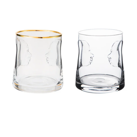 Two Face Silhouette Crystal Wine Glass Classic Style Eco-Friendly 201-300ml Capacity