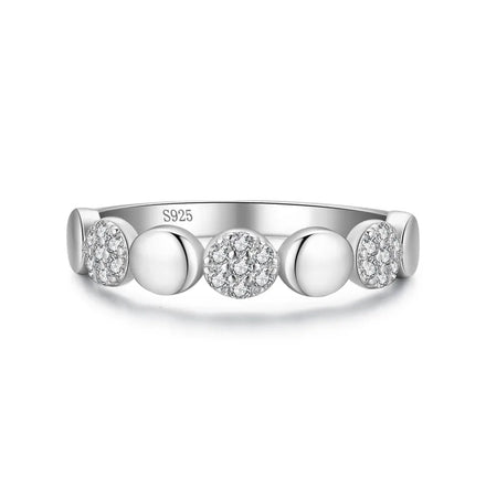 Ada Jewelry Classic Micro-Inlaid Rhodium Plated Anel Em Prata 925 Sterling Silver Female Ring