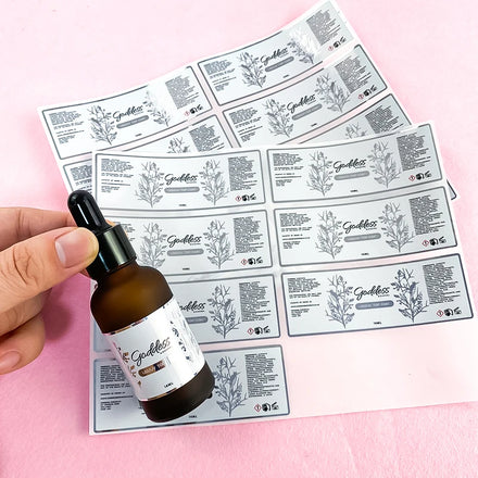 Premium Custom Printing Silver Metallic Logo Stickers Adhesive Waterproof Vinyl Bottle Label
