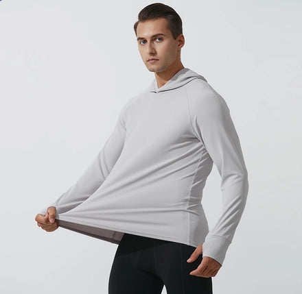 Hot Selling Men's Casual Jogging Sports Hoodie Thumb Hole Quick Dry Long Sleeve Workout Fitness Pullover Gym Shirt Clothes
