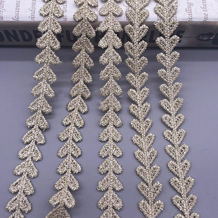 Fashionable Eco-Friendly Water-Soluble Lace Peach Thread Embroidery Polyester/Gold Thread Crocheted for Dress Decoration Trim