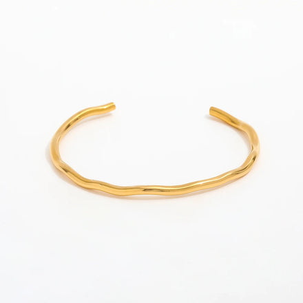 Fenny No Fade 18K PVD Plated Chunky Simple Twisted Cuff Bracelet Designer Bracelet Stainless Steel Jewelry Wholesale
