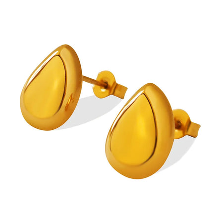 Minos New Water Drop Earrings 18k Gold Plated Stainless Steel Simple Cute Stud Earrings Hypoallergenic Geometric Earrings