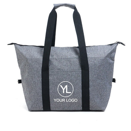 Custom Logo Large Capacity Zippered Insulated Cooler Tote Bag with Front Pocket for Corporate Events